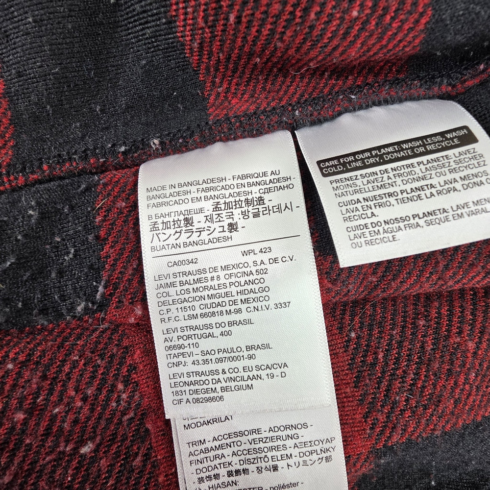 Levi’s Sherpa Trucker Jacket Men L Buffalo Plaid Ranch Americana Hunting - Picture 7 of 12